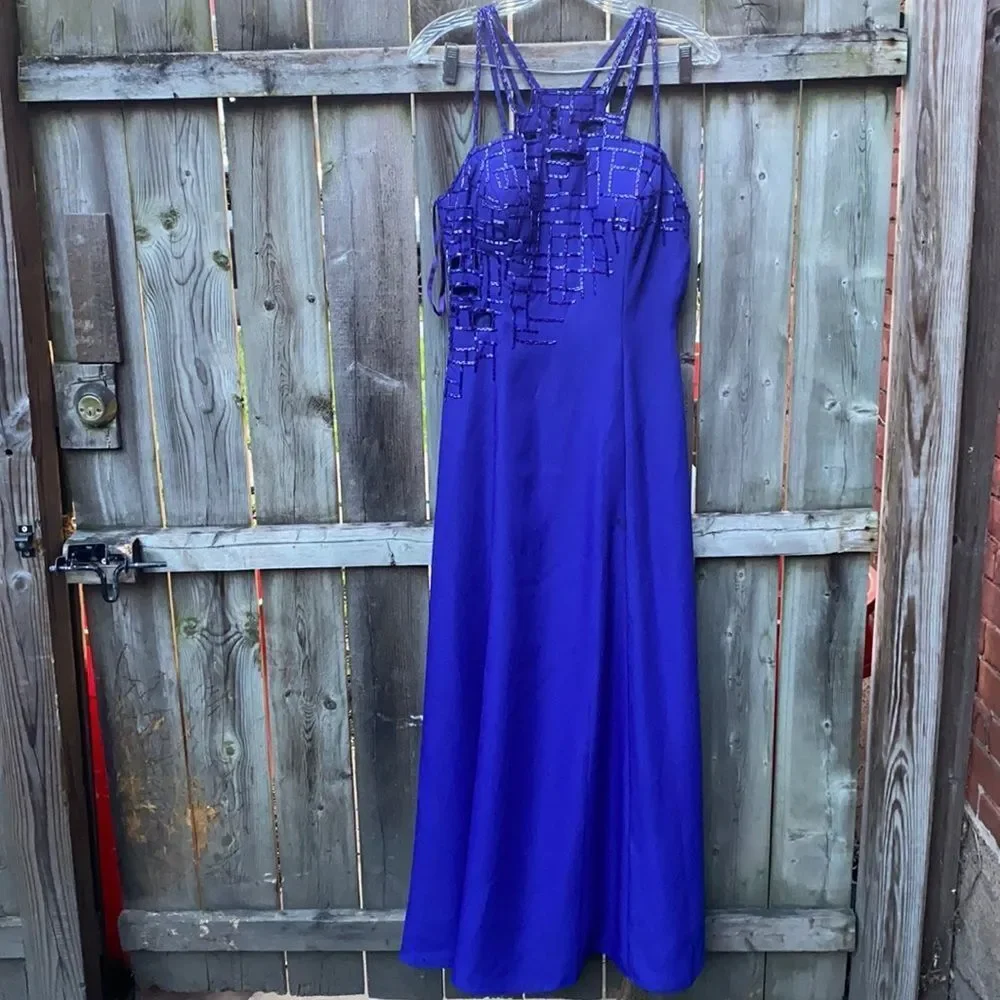 Cobalt blue sequins dress sz. M